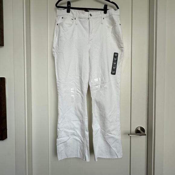 NWT J.Crew White Signature Stretch Mid-Rise Tall Flare Crop Jean Size 33T BP363 - Picture 4 of 14